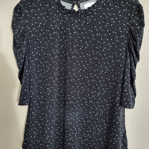 Rack Nordstrom women's  blouse  black floral printed Size M - Picture 5 of 5